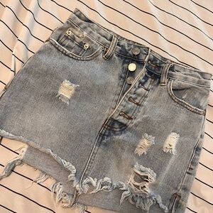 Princess Polly Distressed Denim Mini Skirt